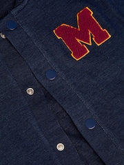 Monsoon Blue Denim Jersey Bomber Jacket - Image 3 of 3