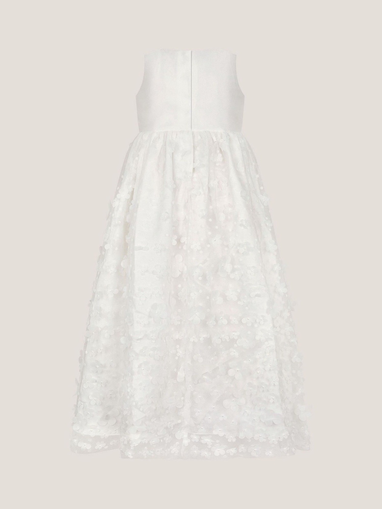 Monsoon White Baby Floral Appliqué Christening Dress - Image 2 of 3