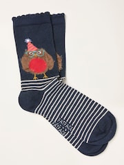 FatFace Navy Robin Toe Socks - Image 1 of 2