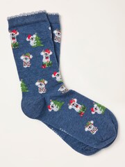 FatFace Navy Christmas Koala Socks - Image 1 of 2