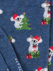 FatFace Navy Christmas Koala Socks - Image 2 of 2