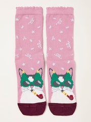 FatFace Pink Cat Toe Socks - Image 1 of 2