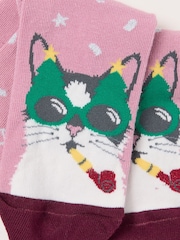FatFace Pink Cat Toe Socks - Image 2 of 2