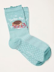 FatFace Green Haze Sledgehog Socks - Image 1 of 2
