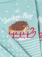 FatFace Green Haze Sledgehog Socks - Image 2 of 2