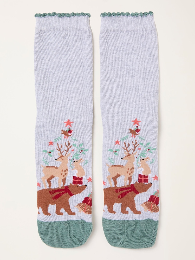 FatFace Grey Woodland Tree Socks - Image 1 of 2 FatFace Grey Woodland Tree Socks - Image 1 of 2
