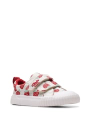 Clarks Silver Wide Fit (G) Fabric Foxing FraiseT. Canvas Shoes - Image 3 of 7