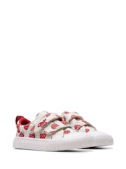 Clarks Silver Wide Fit (G) Fabric Foxing FraiseT. Canvas Shoes - Image 4 of 7