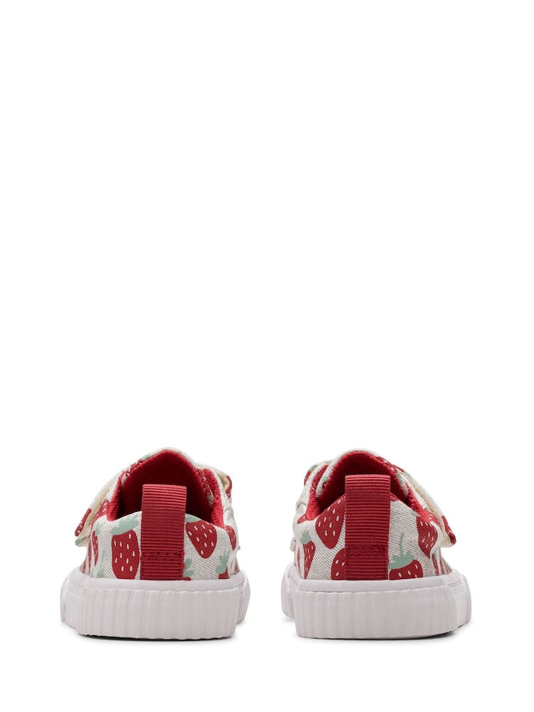 Clarks Silver Wide Fit (G) Fabric Foxing FraiseT. Canvas Shoes - Image 6 of 7