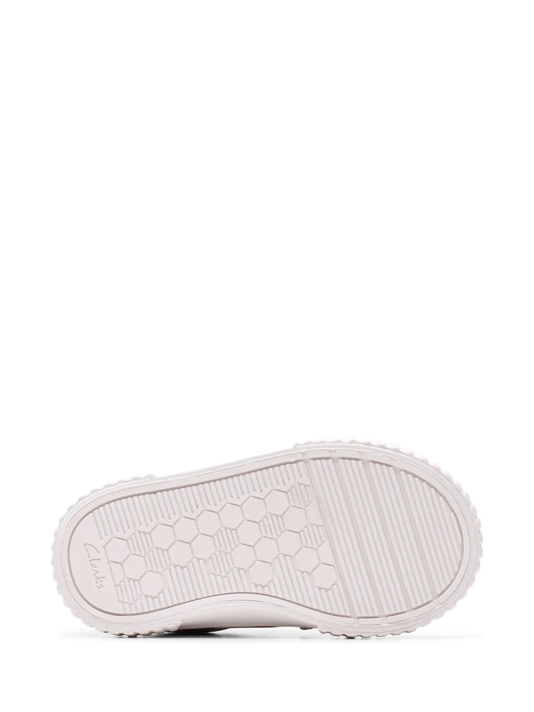 Clarks Silver Wide Fit (G) Fabric Foxing FraiseT. Canvas Shoes - Image 7 of 7