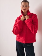 Bright Pink Button Up Collared Coatigan - Image 2 of 8