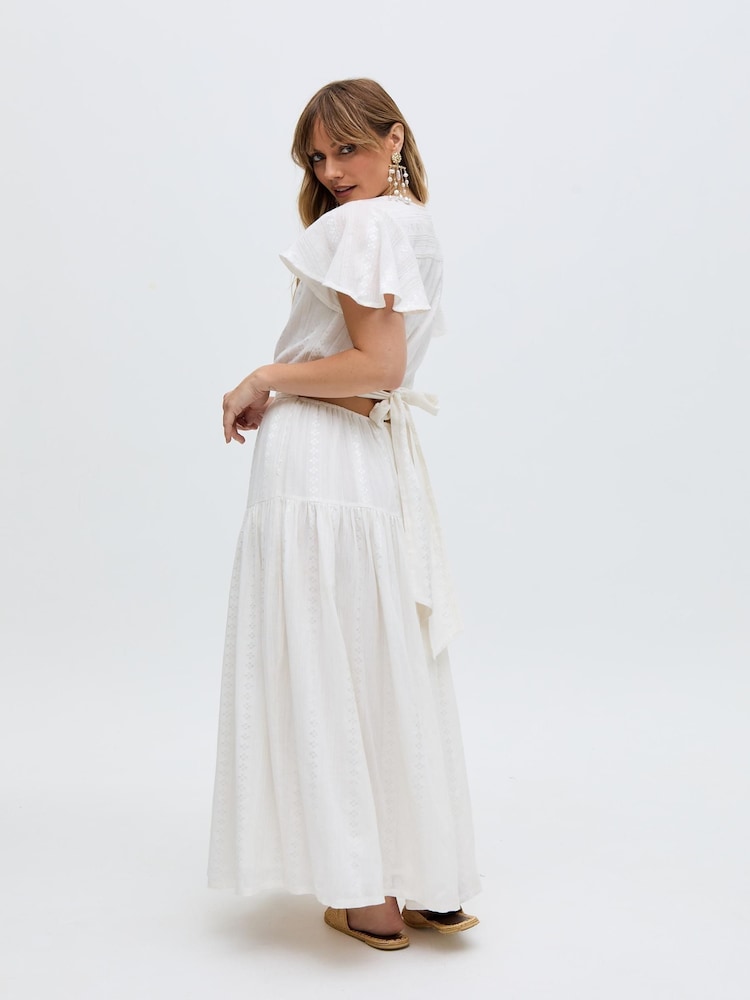 Raffya White Candice Jaquard Dress - Image 2 of 6