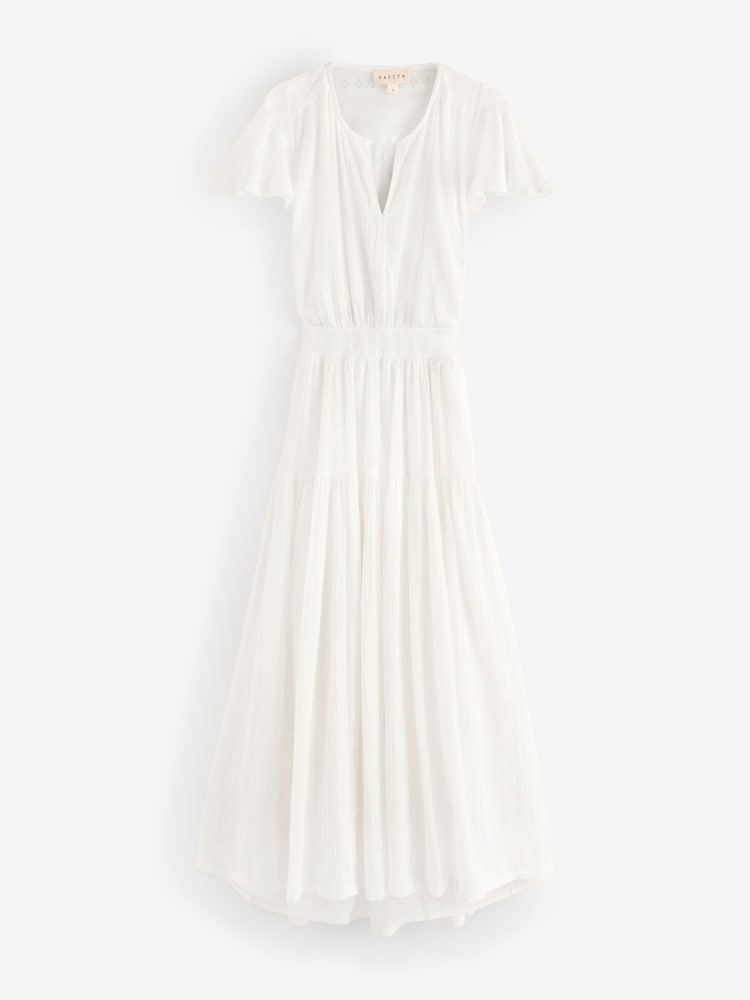 Raffya White Candice Jaquard Dress - Image 6 of 6