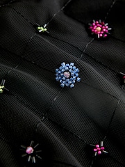 Black/Multi N. Premium Beaded Sheer Double Layer Top - Image 8 of 9