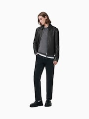 AllSaints Monument Grey Mode Merino Crew Jumper - Image 3 of 6