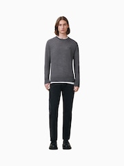 AllSaints Monument Grey Mode Merino Crew Jumper - Image 4 of 6
