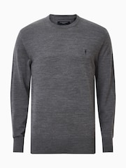 AllSaints Monument Grey Mode Merino Crew Jumper - Image 6 of 6