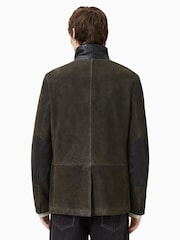 AllSaints Green Survey Lthr Blazer - Image 10 of 11
