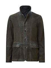AllSaints Green Survey Lthr Blazer - Image 11 of 11