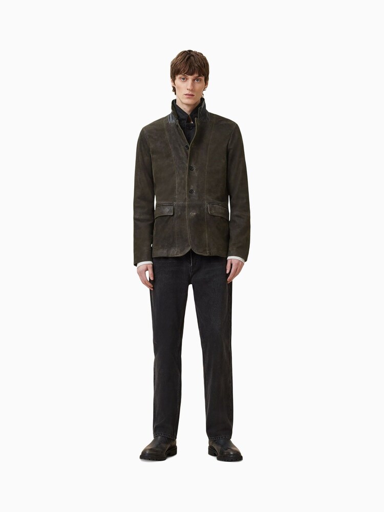 AllSaints Green Survey Lthr Blazer - Image 6 of 11