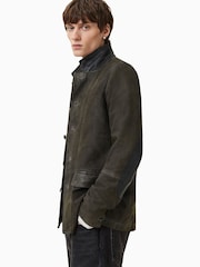 AllSaints Green Survey Lthr Blazer - Image 7 of 11