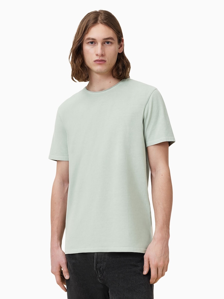 AllSaints Green Bodega Short Sleeve Crew T-Shirt - Image 1 of 6