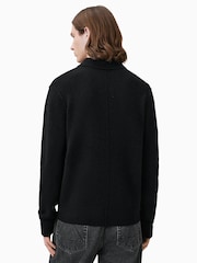 AllSaints Black Statten Polo Jumper - Image 2 of 8
