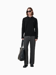 AllSaints Black Statten Polo Jumper - Image 3 of 8