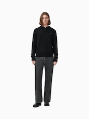 AllSaints Black Statten Polo Jumper - Image 5 of 8