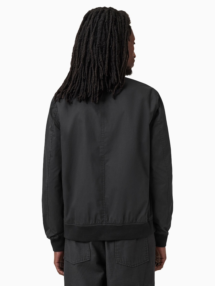 AllSaints Green Bassett Reversible Black/Green Slim Fit Bomber - Image 4 of 8
