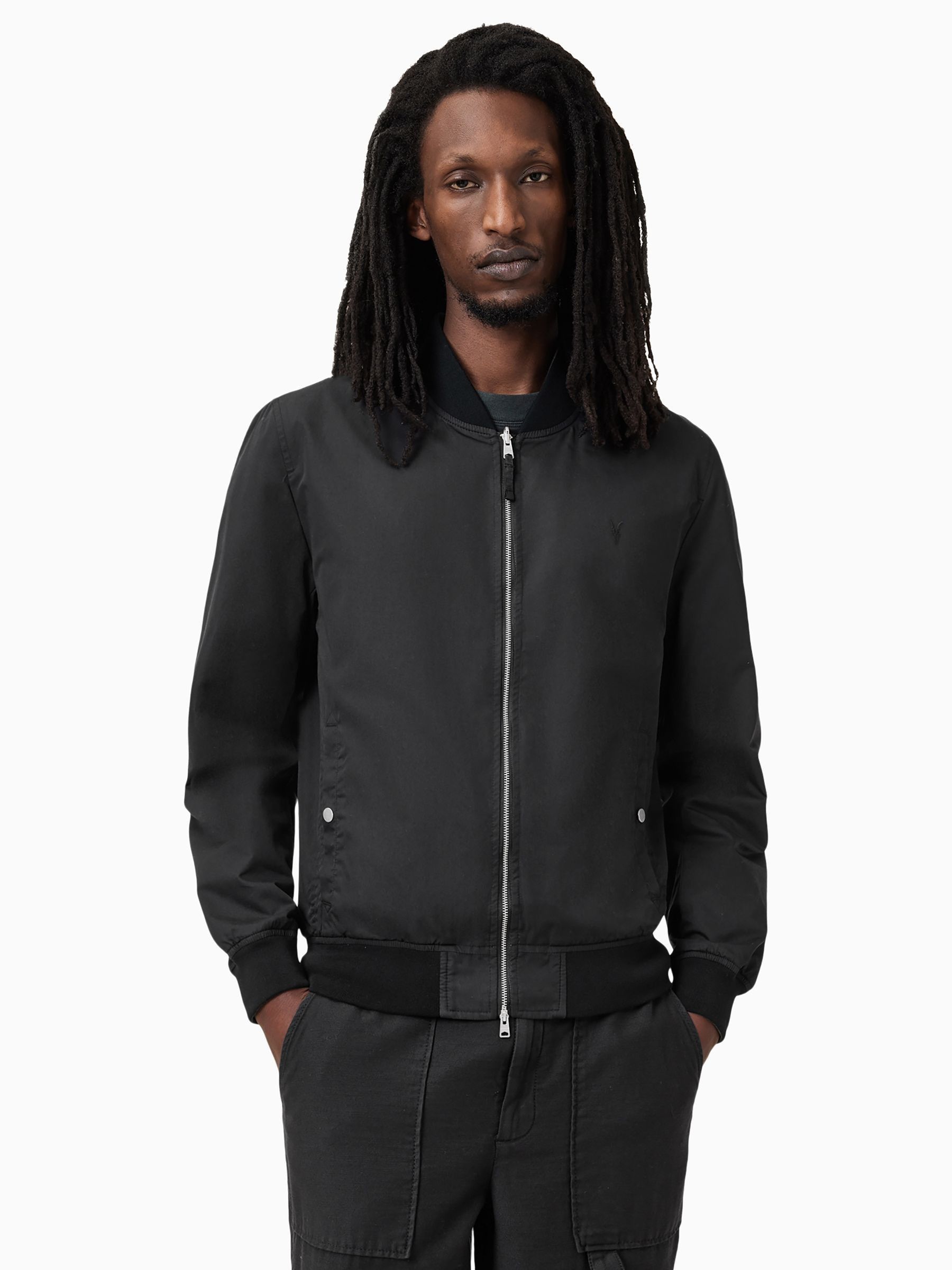 Buy AllSaints Green Bassett Reversible Black/Green Slim Fit Bomber