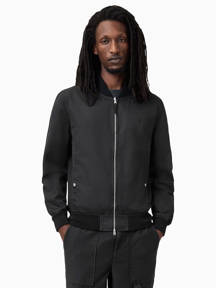 AllSaints Green Bassett Reversible Black/Green Slim Fit Bomber - Image 5 of 8