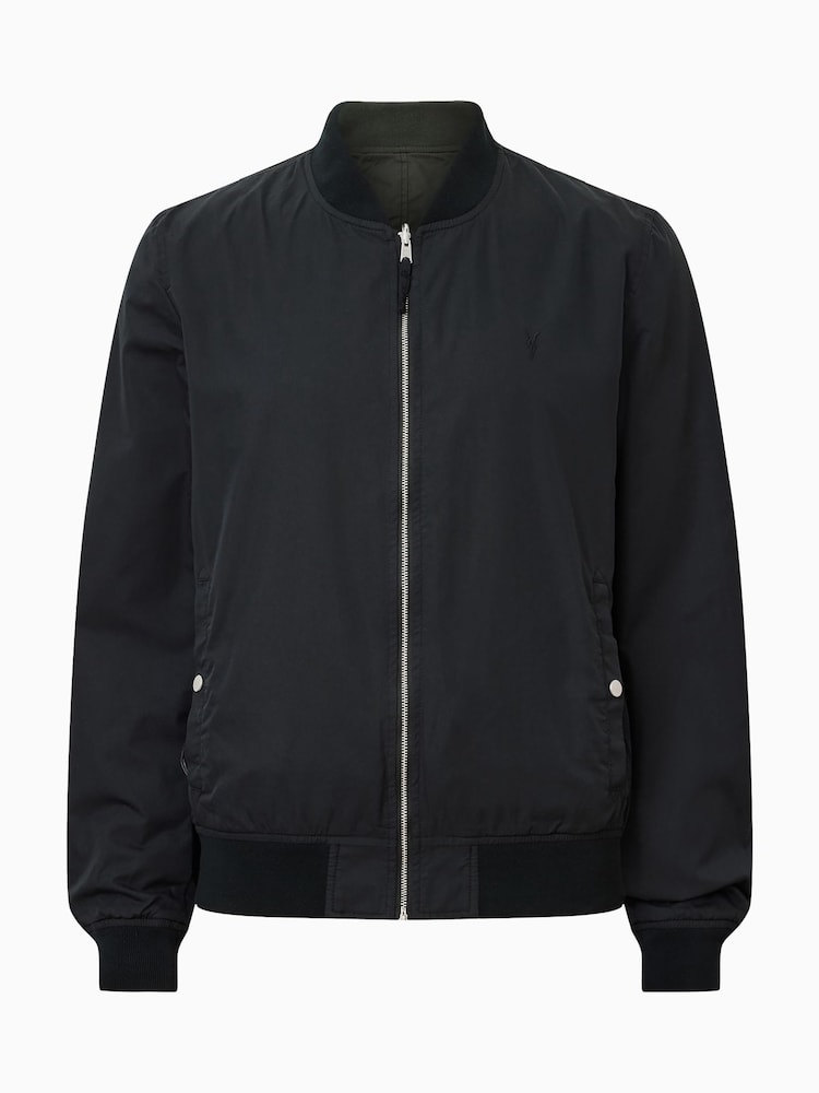AllSaints Green Rev Bassett Bomber Jacket - Image 8 of 8
