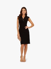 Adrianna Papell Jersey Tuxedo Black Dress - Image 3 of 6