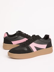 Friends Like These Black Standard Fit Lace-Up Retro Gumsole Sports Trainers - Image 2 of 5