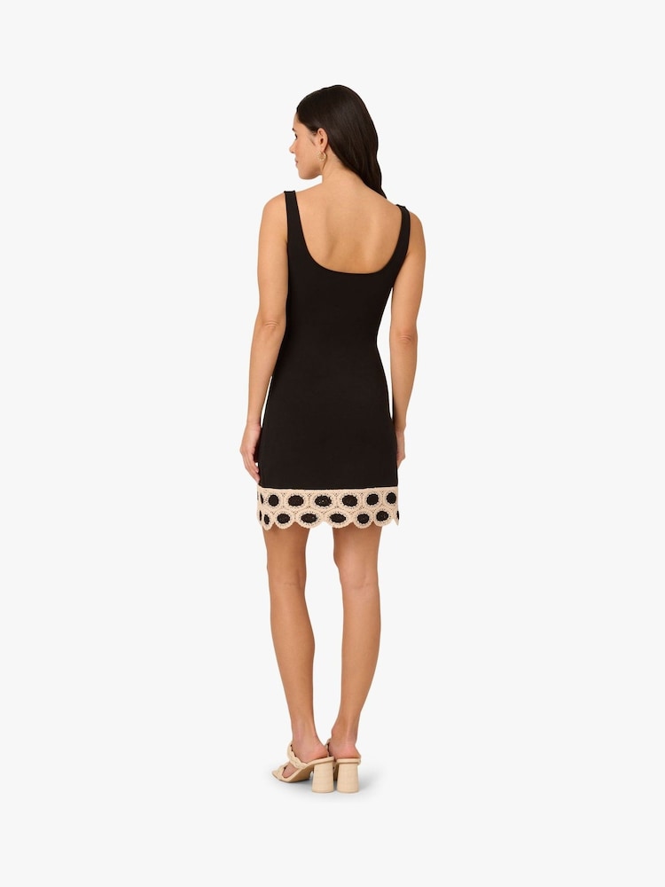 Adrianna by Adrianna Papell Mini Crochet Black Dress - Image 2 of 6 Adrianna by Adrianna Papell Mini Crochet Black Dress - Image 2 of 6