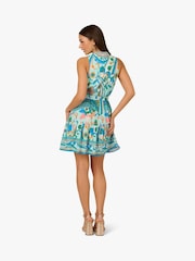 Adrianna by Adrianna Papell Green Printed Halter Dress - Image 2 of 6
