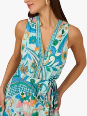 Adrianna by Adrianna Papell Green Printed Halter Dress - Image 5 of 6