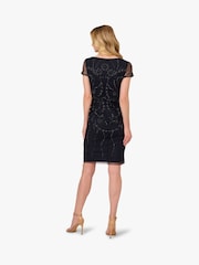 Adrianna Papell Blue Studio Bead Popover Sheath Dress - صورة 3 من 7