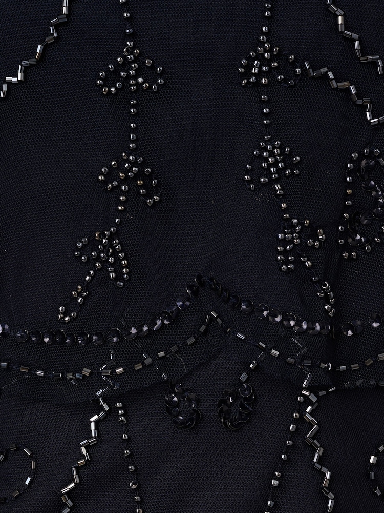 Adrianna Papell Blue Studio Bead Popover Sheath Dress - صورة 7 من 7