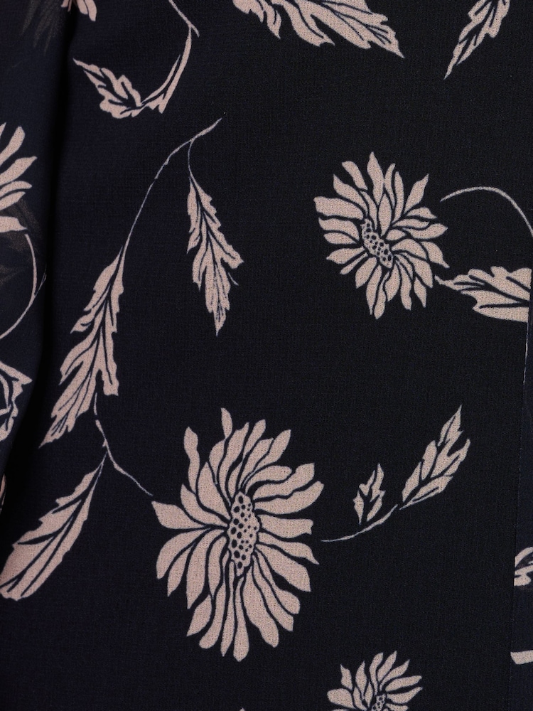 Adrianna Papell Blue Print Chiffon Long Dress - Image 6 of 6