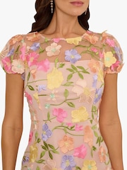 Adrianna Papell Pink Embroidered Flounce Dress - Image 5 of 7