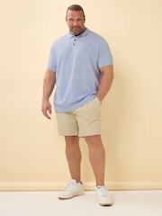 Синий - BadRhino Big & Tall Knitted 100% Cotton Polo Shirt - Image 2 of 5