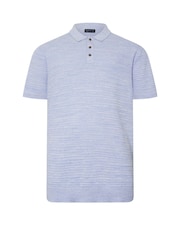Синий - BadRhino Big & Tall Knitted 100% Cotton Polo Shirt - Image 5 of 5