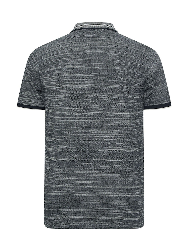 BadRhino Big & Tall Navy Jacquard 100% Cotton Polo Shirt - Image 2 of 2
