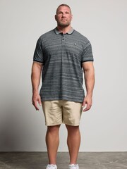BadRhino Big & Tall Navy Jacquard 100% Cotton Polo Shirt - Image 3 of 6