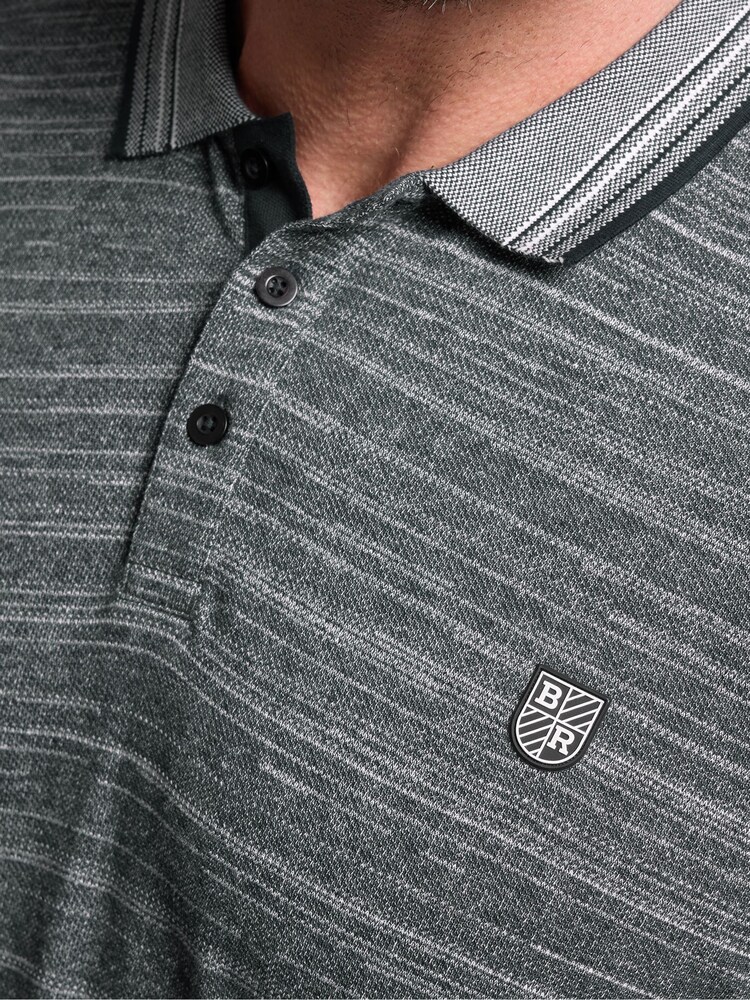 BadRhino Big & Tall Navy Jacquard 100% Cotton Polo Shirt - Image 6 of 6