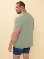 BadRhino Big & Tall Green Lesley Textured 100% Cotton T-Shirt - Image 3 of 6