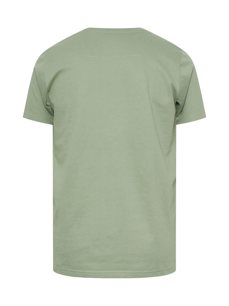BadRhino Big & Tall Green Lesley Textured 100% Cotton T-Shirt - Image 6 of 6 BadRhino Big & Tall Green Lesley Textured 100% Cotton T-Shirt - Image 6 of 6