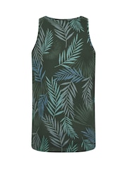 BadRhino Big & Tall Black Leaf Print 100% Cotton Vest - Image 2 of 2